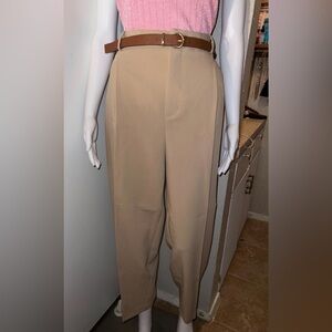 Zara Beige Women's Trousers with Belt